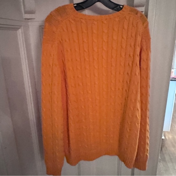 Grant Thomas Men’s Cable Knit Cotton Crew Neck Sweater Orange Sz L Rare - Picture 4 of 11